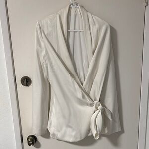 Rat & Boa Cream Wrap Blazer with Side Tie